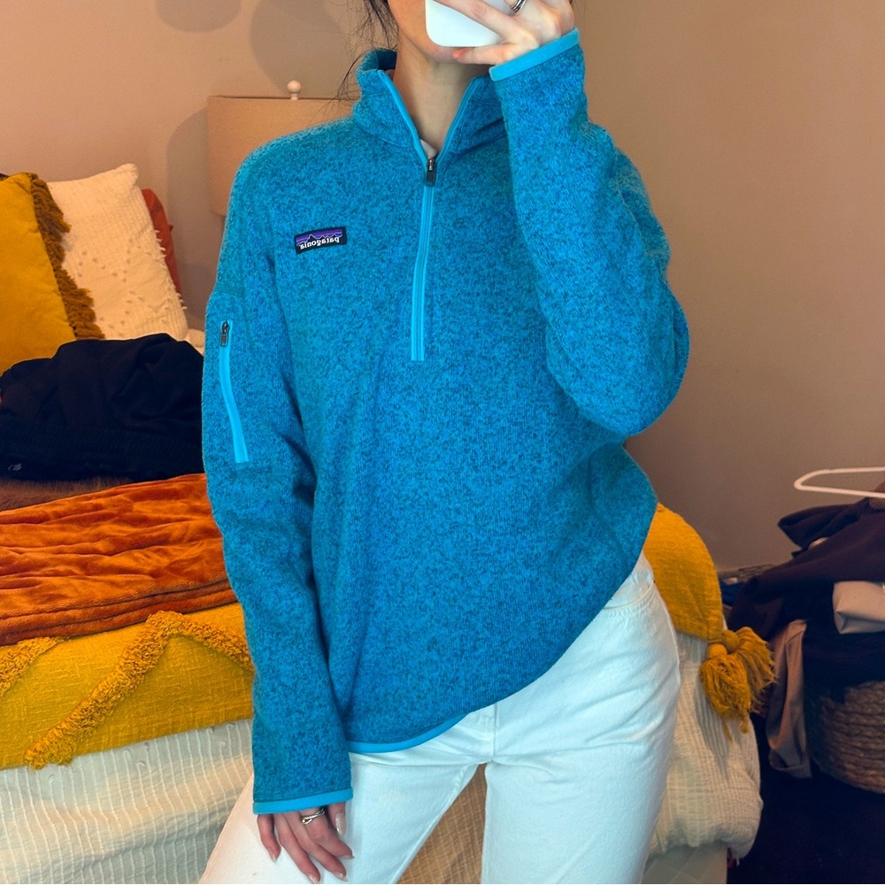 Patagonia Blue Quarter-Zip Fleece Pullover